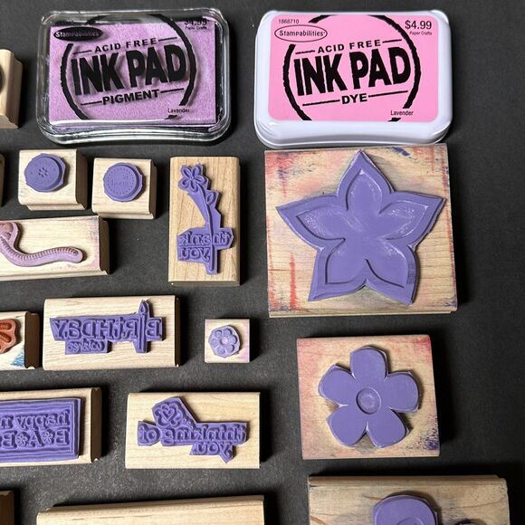 Lot of 23 Stampin UP Wood Stamp Stamps Mounted Rubber Mixed Themes Occasions - Picture 9 of 13